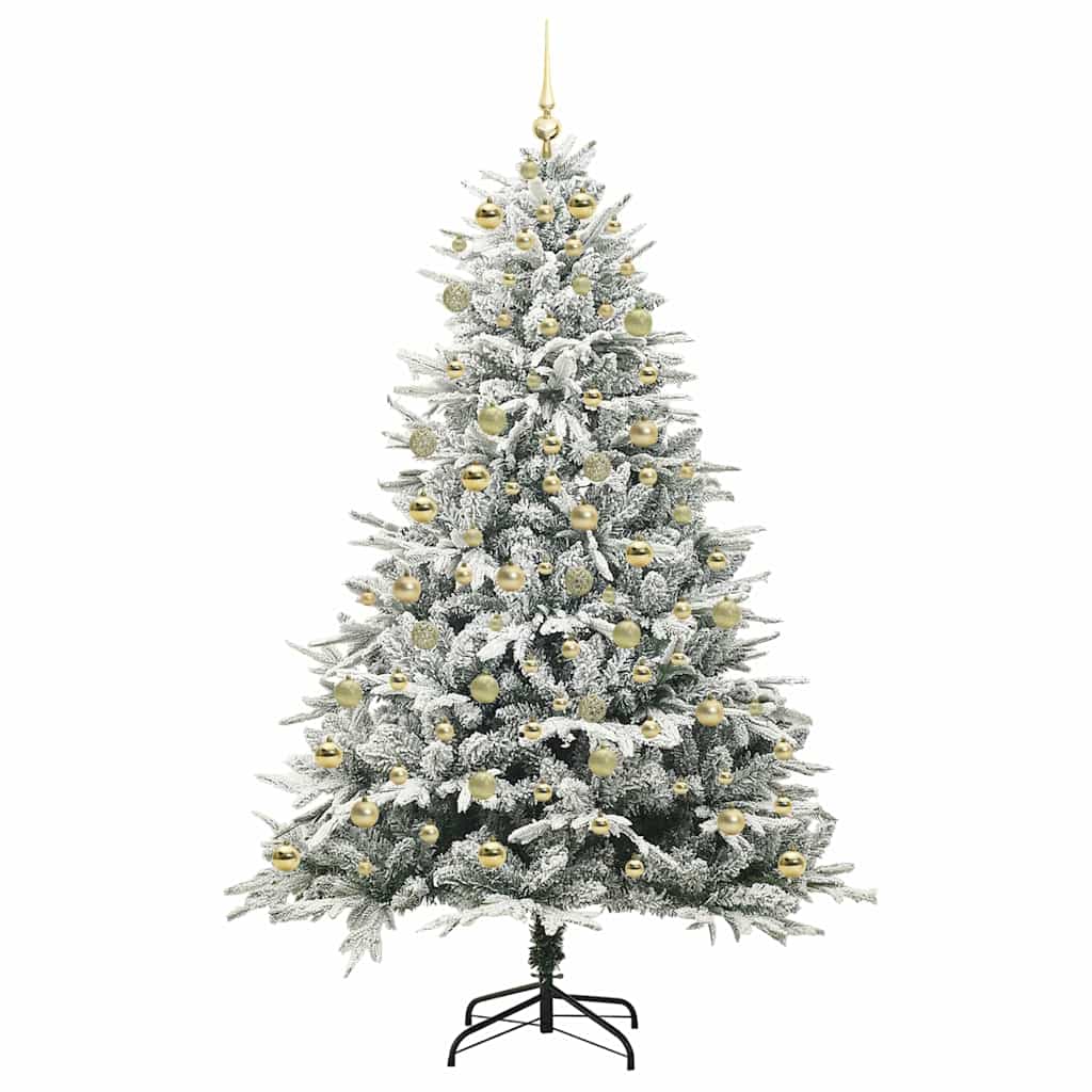 Albero di Natale artificiale preilluminato con set di palline