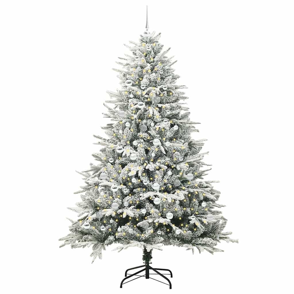 Albero di Natale artificiale preilluminato con set di palline