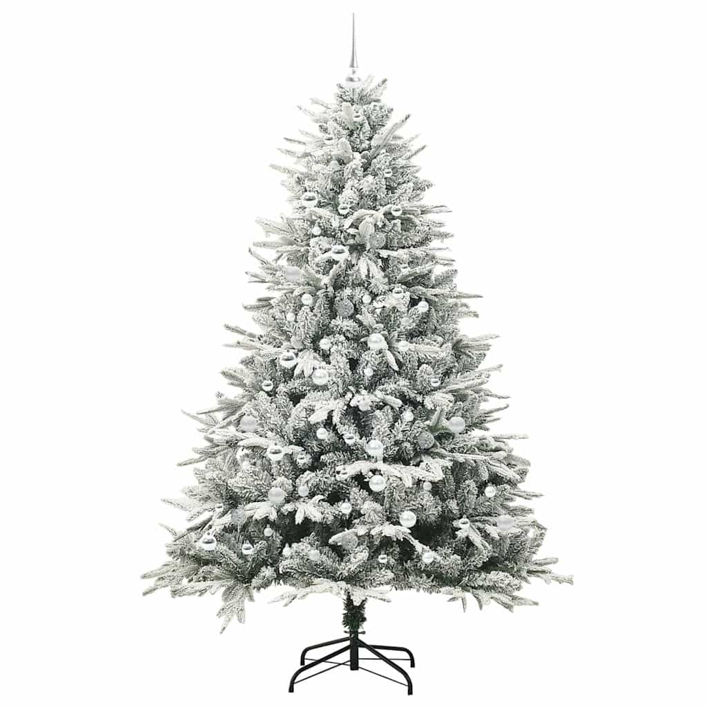 Albero di Natale artificiale preilluminato con set di palline