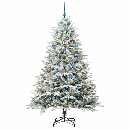 Albero di Natale artificiale preilluminato con set di palline