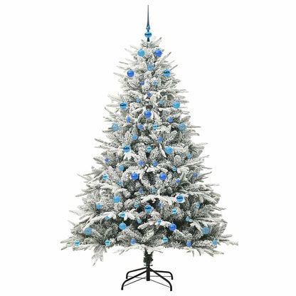Albero di Natale artificiale preilluminato con set di palline