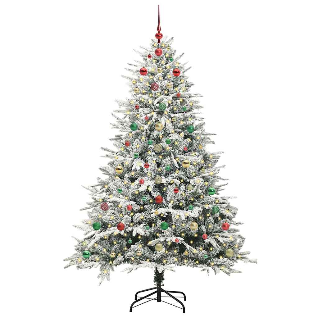 Albero di Natale artificiale preilluminato con set di palline