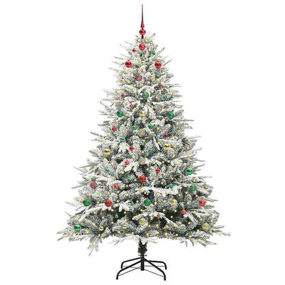 Albero di Natale artificiale preilluminato con set di palline