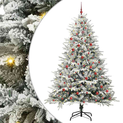 Albero di Natale artificiale preilluminato con set di palline