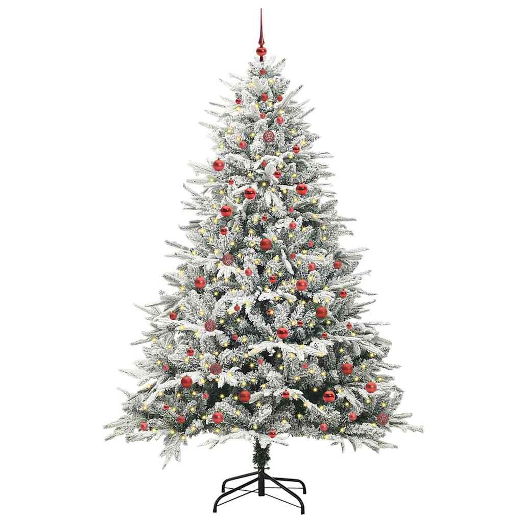 Albero di Natale artificiale preilluminato con set di palline