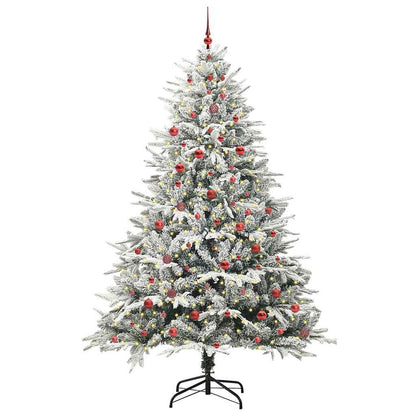 Albero di Natale artificiale preilluminato con set di palline