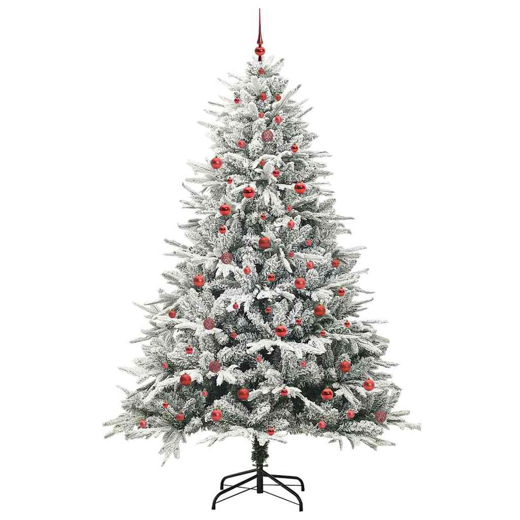 Albero di Natale artificiale preilluminato con set di palline