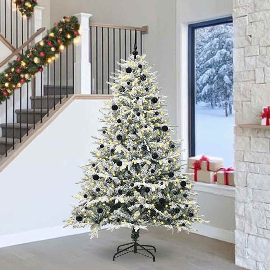 Albero di Natale artificiale preilluminato con set di palline