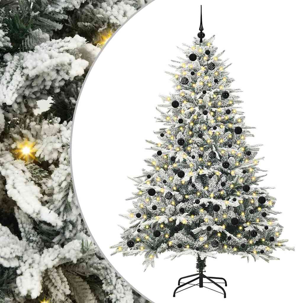 Albero di Natale artificiale preilluminato con set di palline