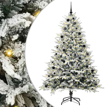 Albero di Natale artificiale preilluminato con set di palline