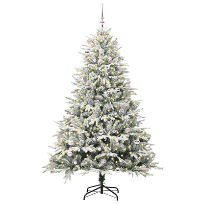 Albero di Natale artificiale preilluminato con set di palline