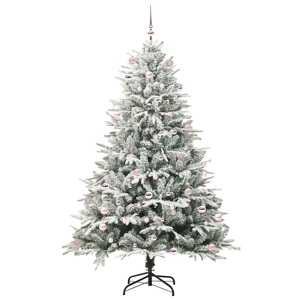 Albero di Natale artificiale preilluminato con set di palline