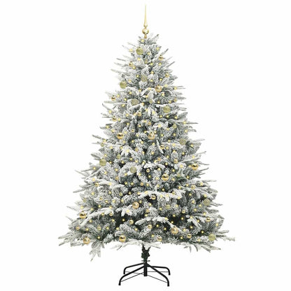 Albero di Natale artificiale preilluminato con set di palline