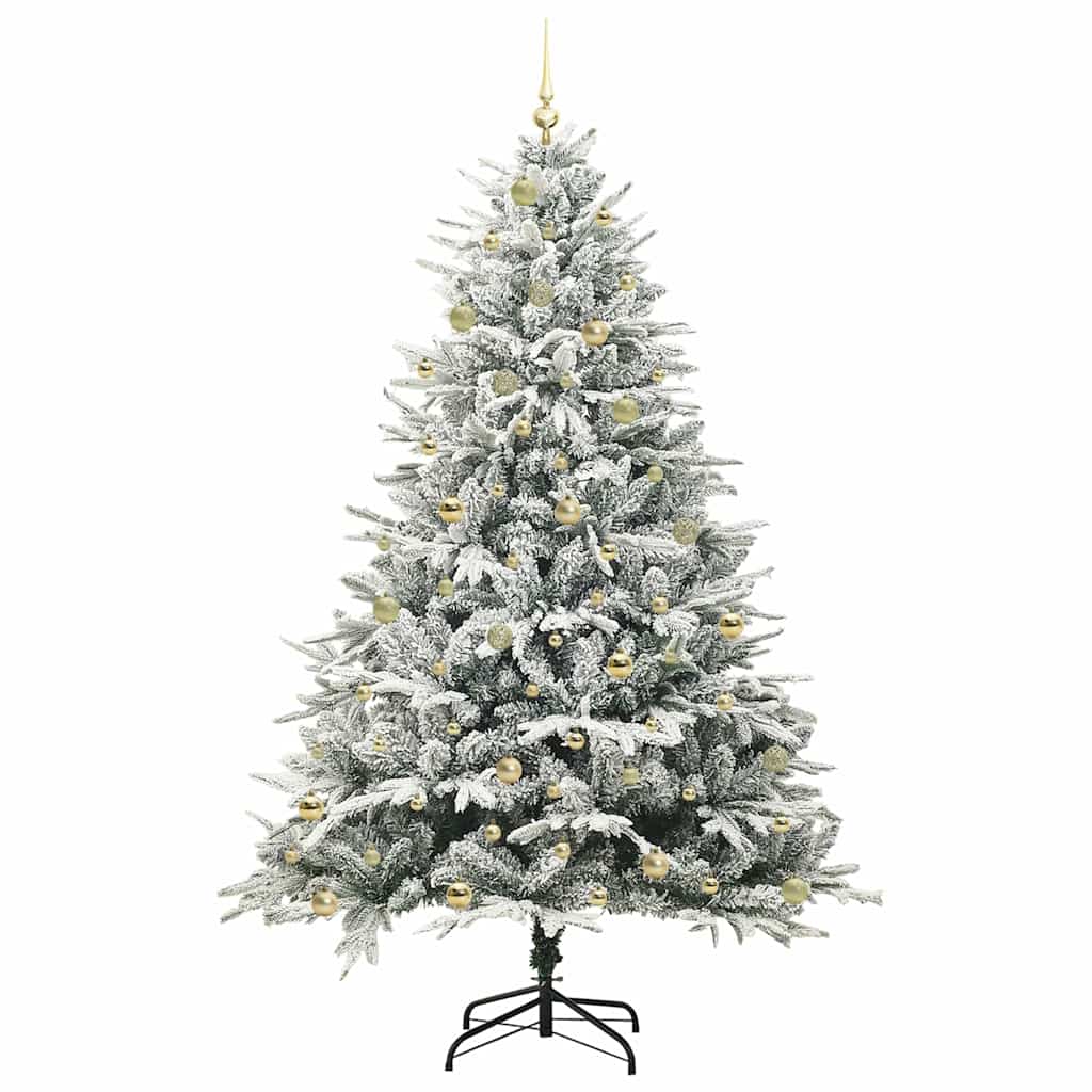 Albero di Natale artificiale preilluminato con set di palline