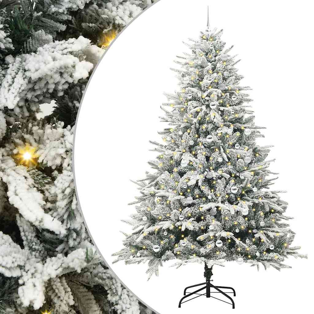 Albero di Natale Artificiale Pre-illuminato con Set di Palline