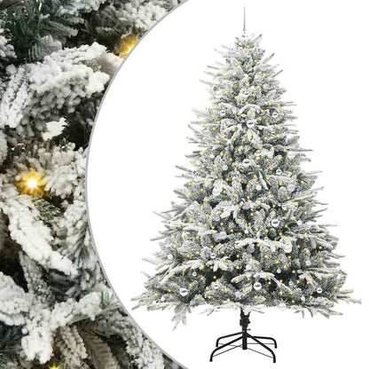 Albero di Natale Artificiale Pre-illuminato con Set di Palline