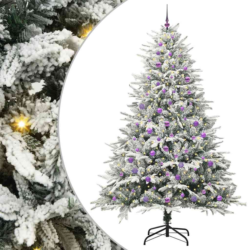 Albero di Natale artificiale preilluminato con set di palline