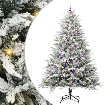 Albero di Natale artificiale preilluminato con set di palline