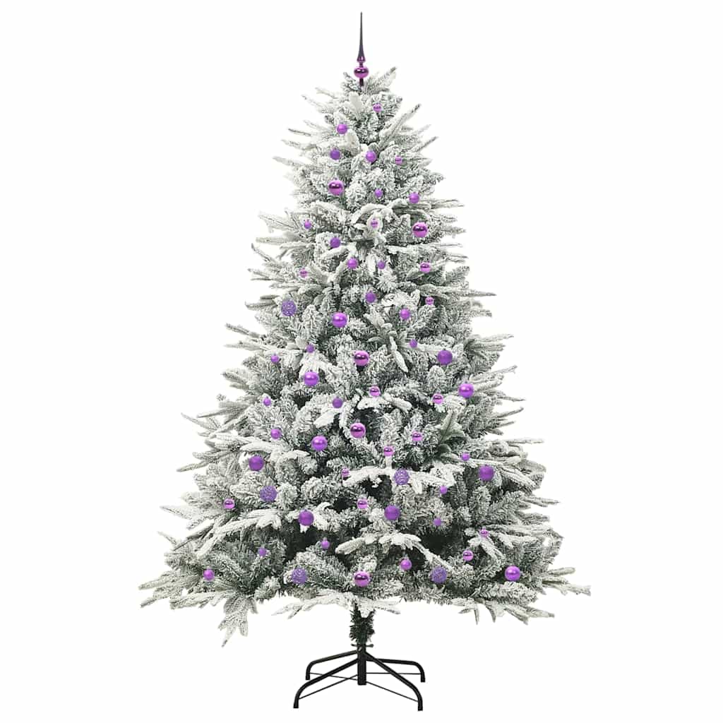 Albero di Natale artificiale preilluminato con set di palline