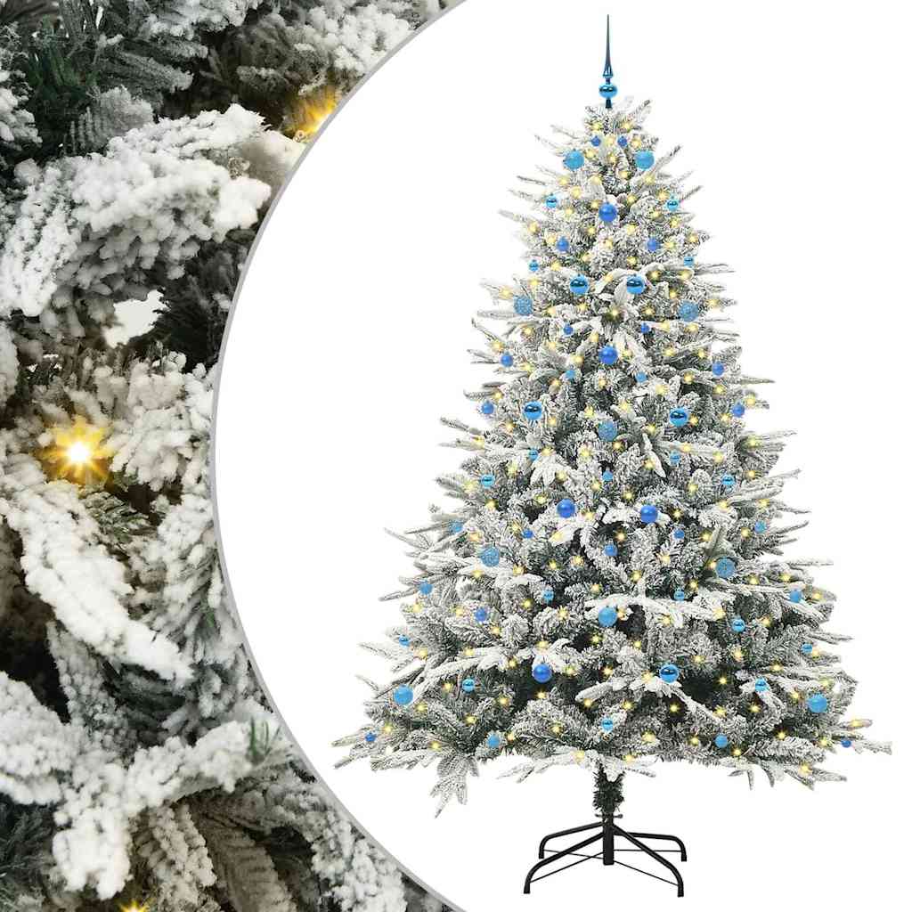 Albero di Natale artificiale preilluminato con set di palline