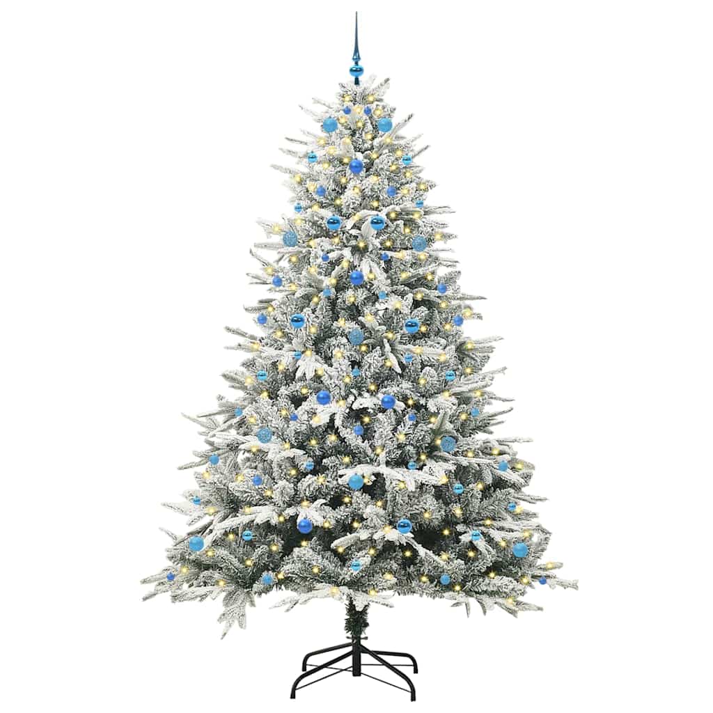 Albero di Natale artificiale preilluminato con set di palline