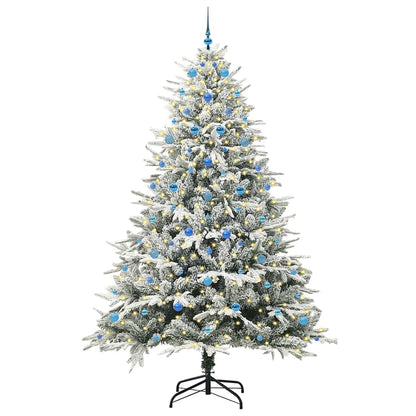 Albero di Natale artificiale preilluminato con set di palline