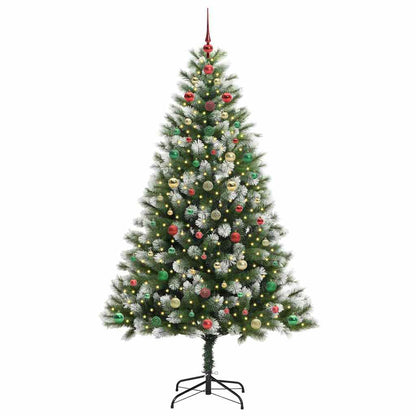 Albero di Natale artificiale a cerniera con neve fioccata