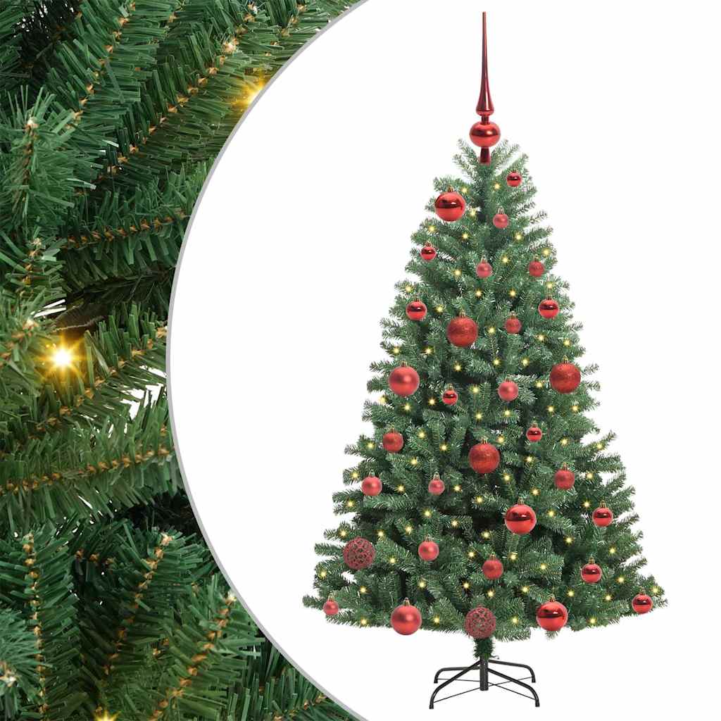 Albero di Natale Artificiale con Rami Pieghevoli Verde 120 cm