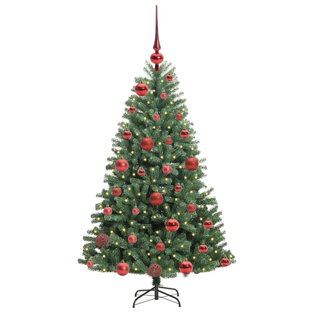 Albero di Natale Artificiale con Rami Pieghevoli Verde 120 cm