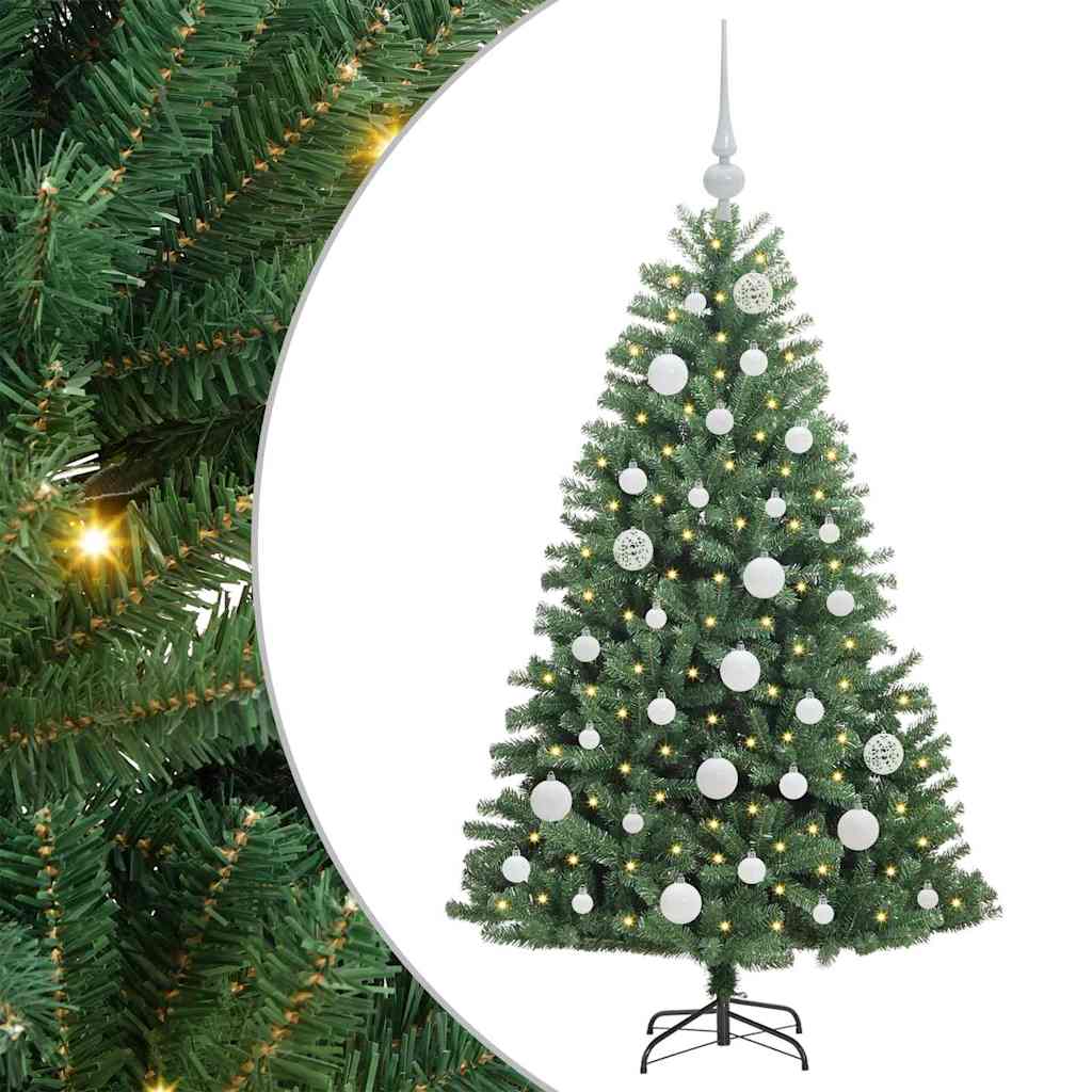 Albero di Natale Artificiale con Rami Pieghevoli Verde 120 cm