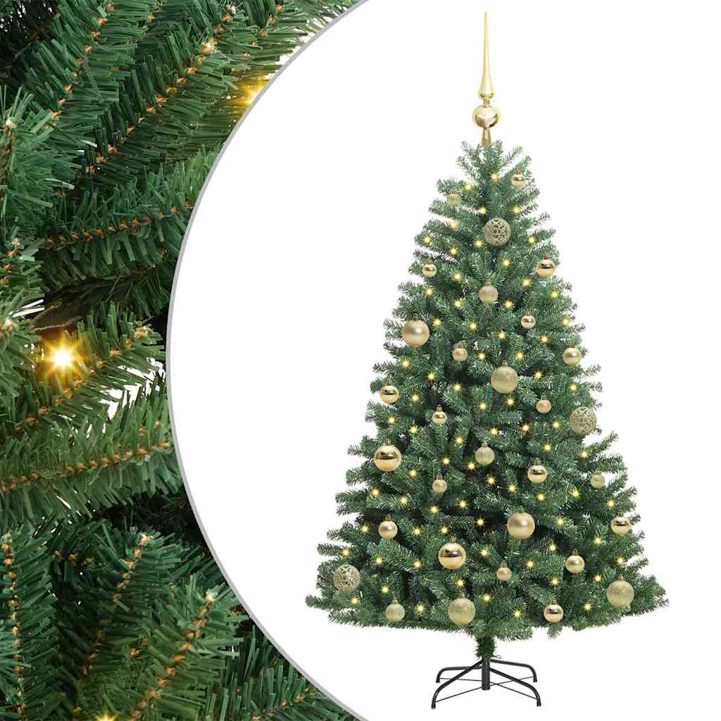 Albero di Natale Artificiale con Rami Pieghevoli Verde 120 cm