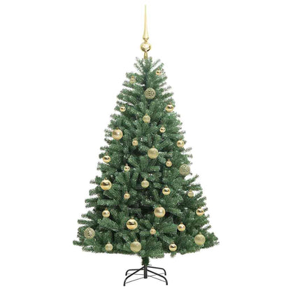 Albero di Natale Artificiale con Rami Pieghevoli Verde 120 cm