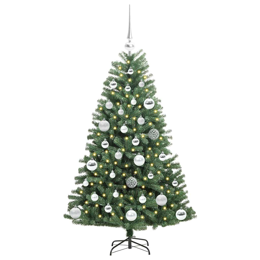 Albero di Natale Artificiale con Rami Pieghevoli Verde 120 cm