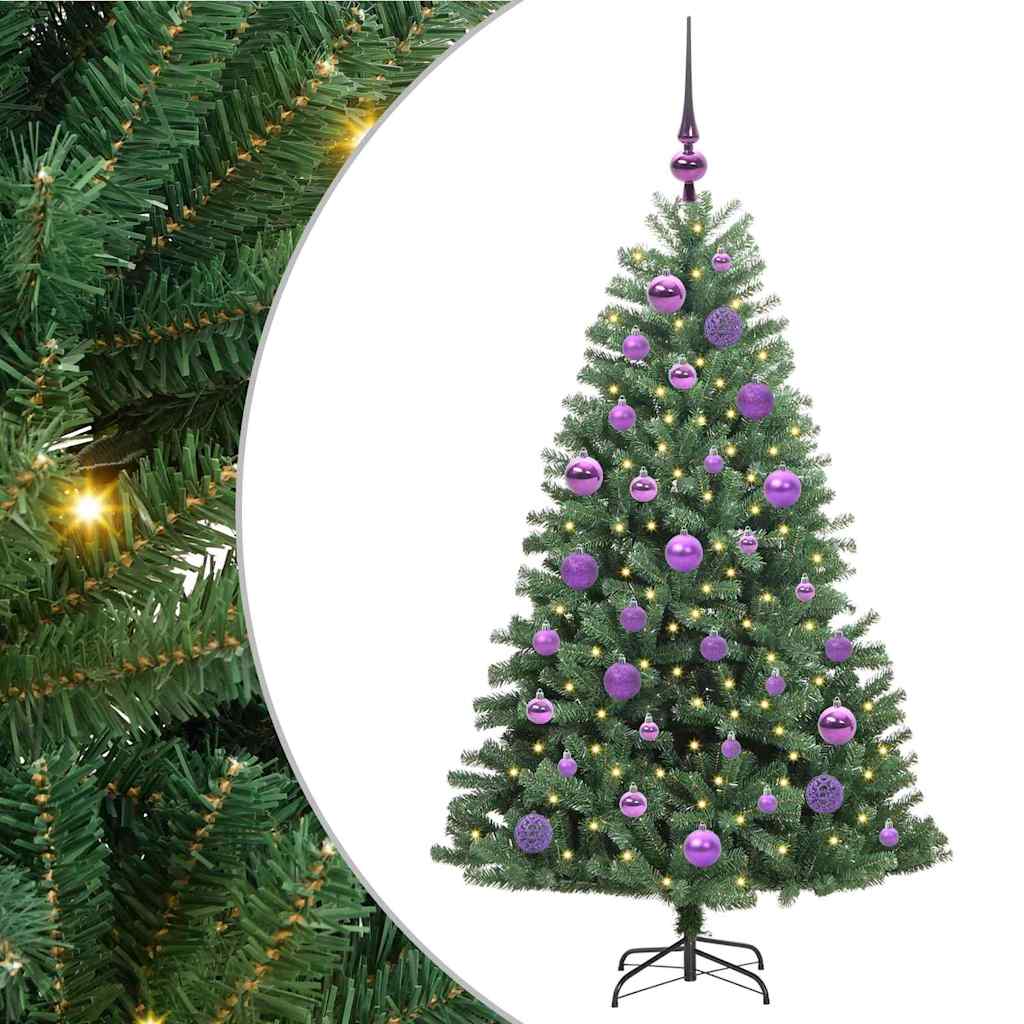 Albero di Natale Artificiale con Rami Pieghevoli Verde 120 cm