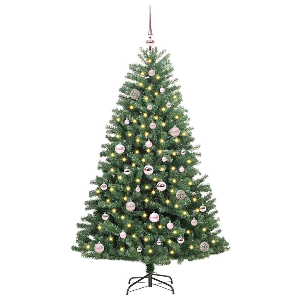 Albero di Natale Artificiale con Rami Pieghevoli Verde 150 cm