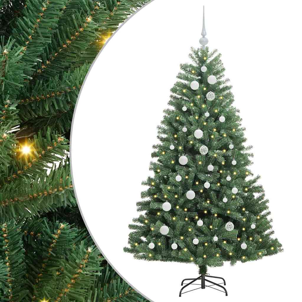 Albero di Natale Artificiale con Rami Pieghevoli Verde 150 cm