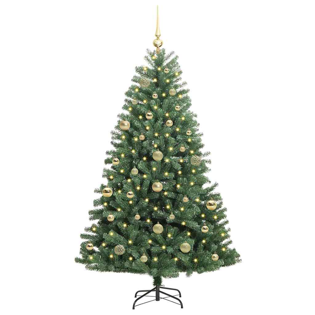 Albero di Natale Artificiale con Rami Pieghevoli Verde 150 cm