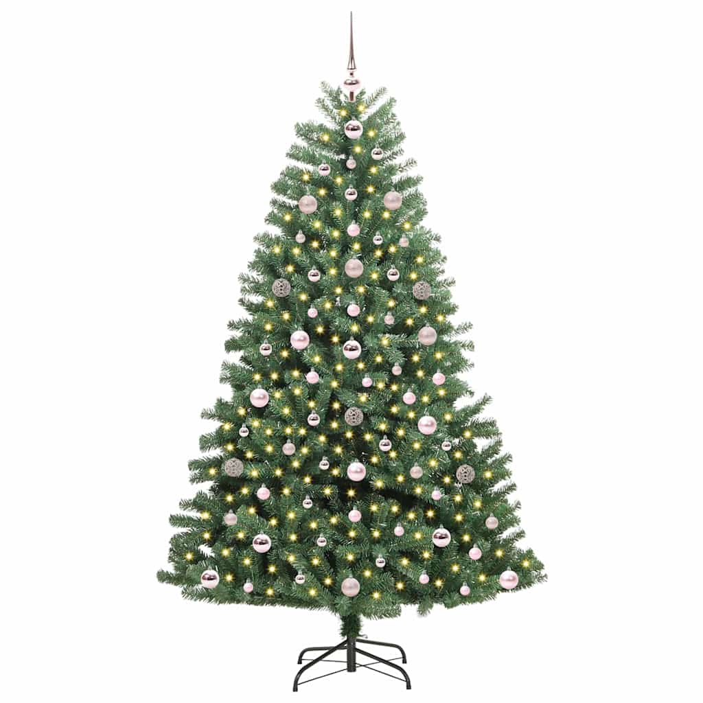 Albero di Natale Artificiale con Rami Pieghevoli Verde 180 cm