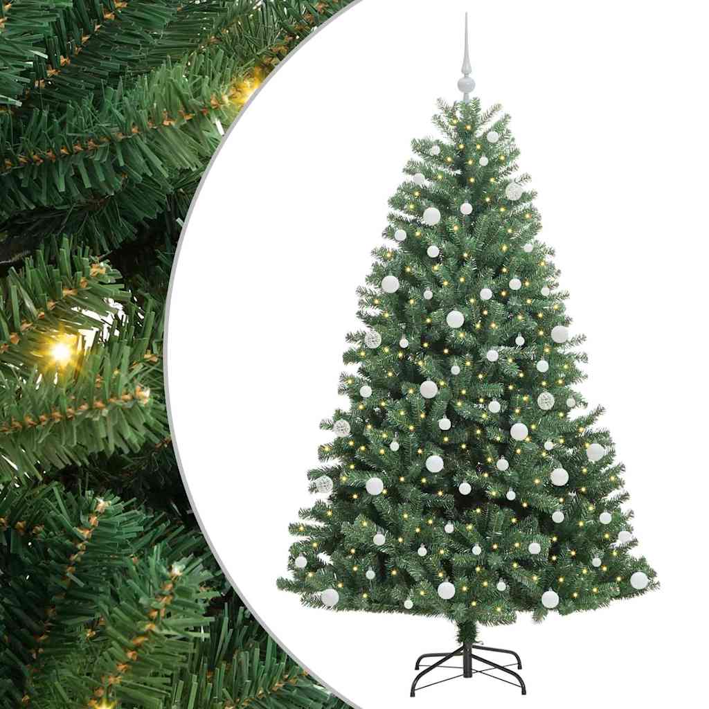 Albero di Natale Artificiale con Rami Pieghevoli Verde 180 cm