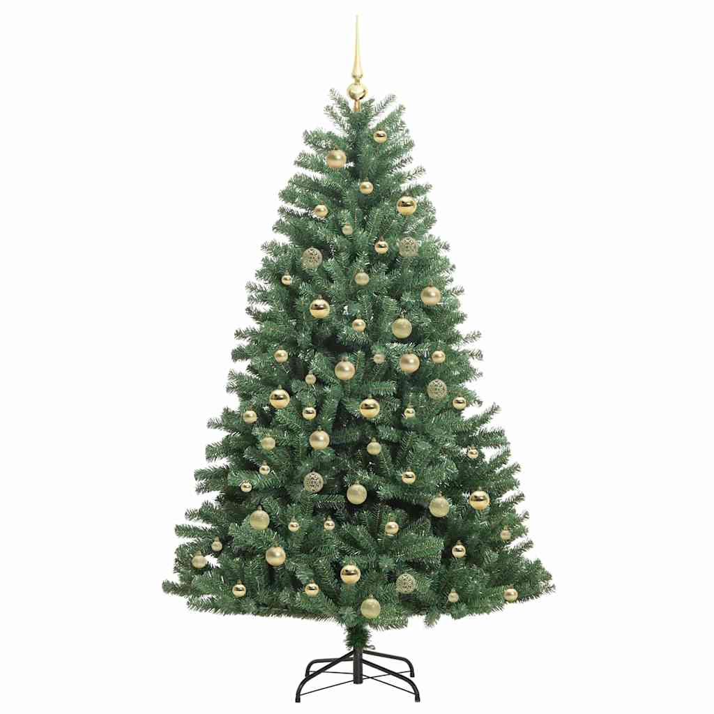 Albero di Natale Artificiale con Rami Pieghevoli Verde 180 cm