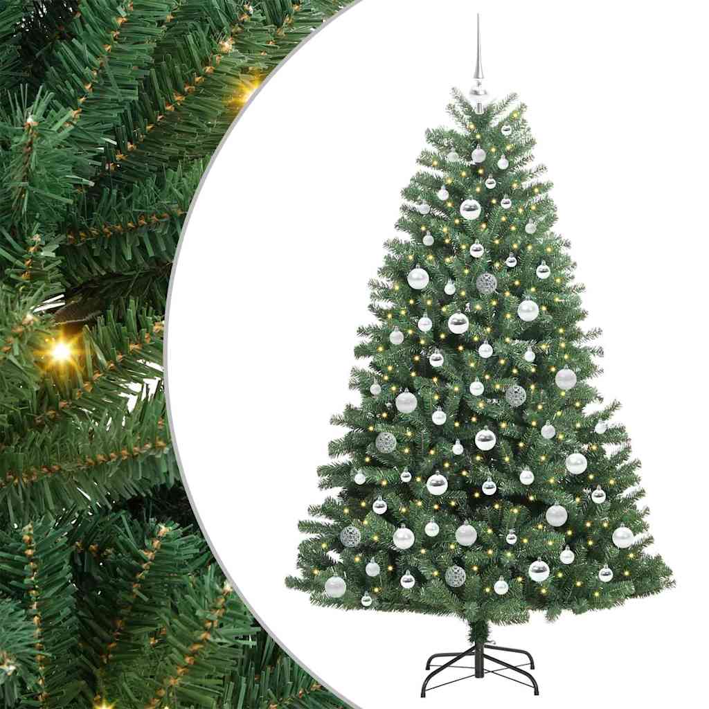 Albero di Natale Artificiale con Rami Pieghevoli Verde 180 cm