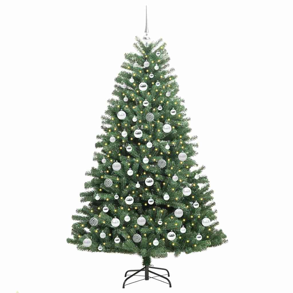 Albero di Natale Artificiale con Rami Pieghevoli Verde 180 cm