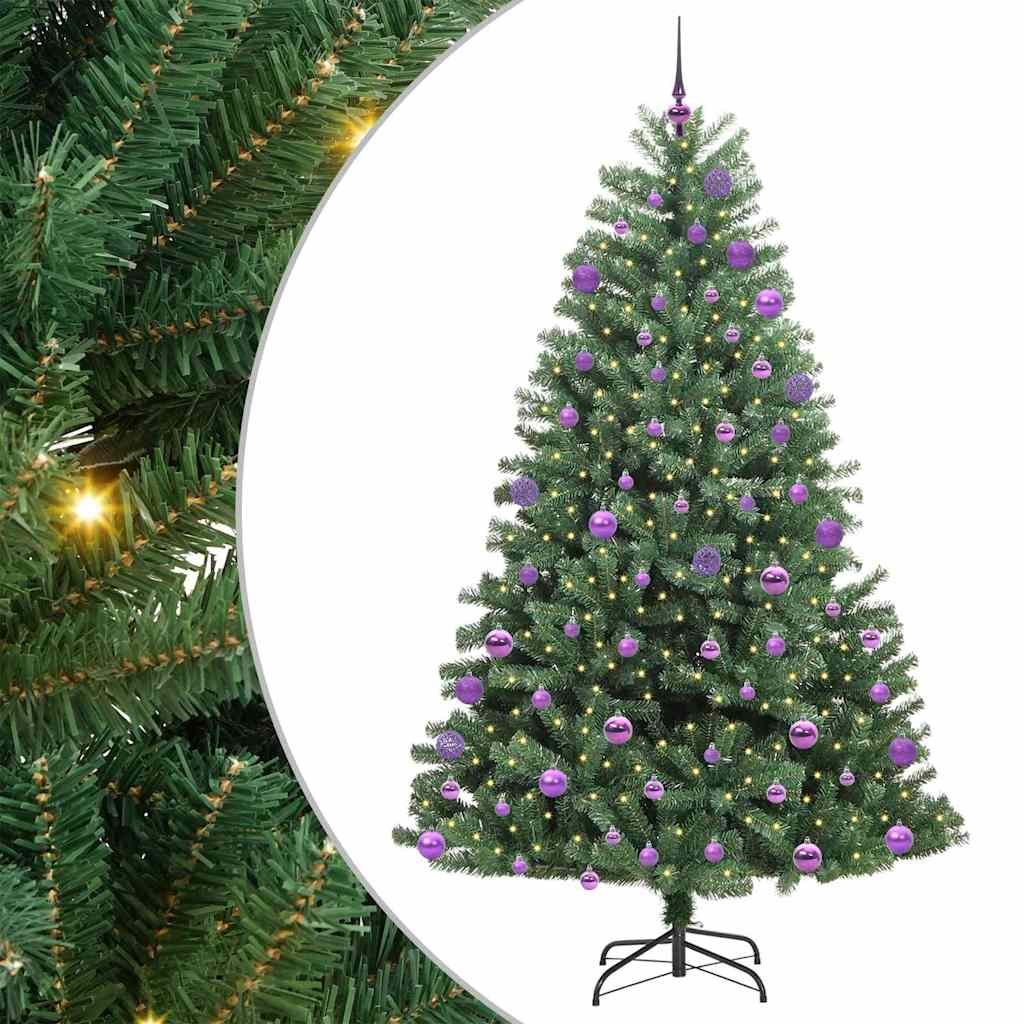 Albero di Natale Artificiale con Rami Pieghevoli Verde 180 cm