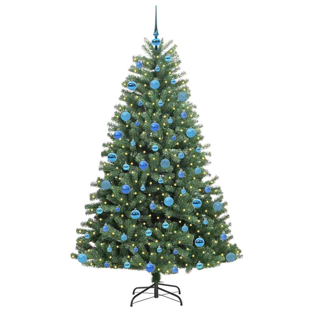 Albero di Natale Artificiale con Rami Pieghevoli Verde 180 cm