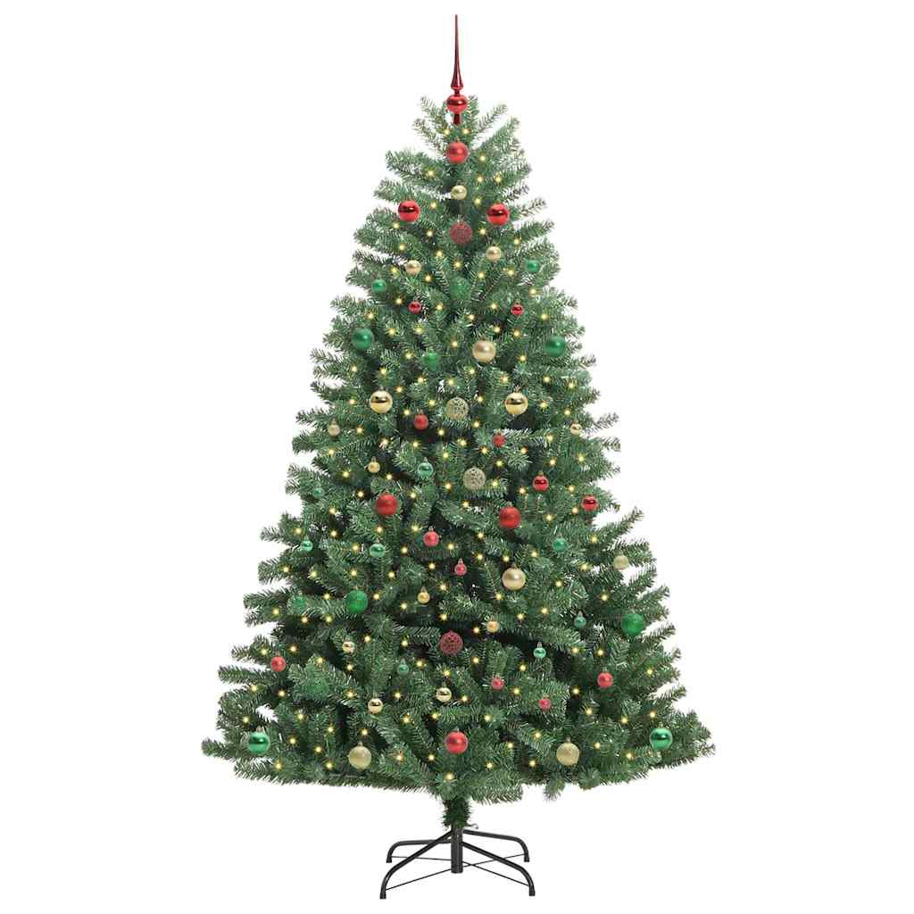 Albero di Natale Artificiale con Rami Pieghevoli Verde 180 cm