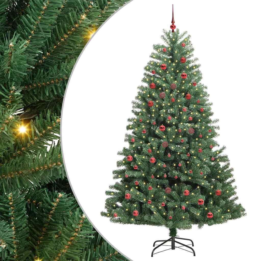 Albero di Natale Artificiale con Rami Pieghevoli Verde 210 cm