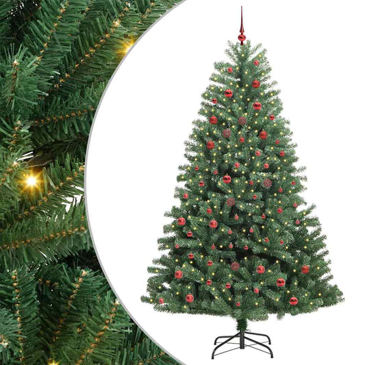 Albero di Natale Artificiale con Rami Pieghevoli Verde 210 cm