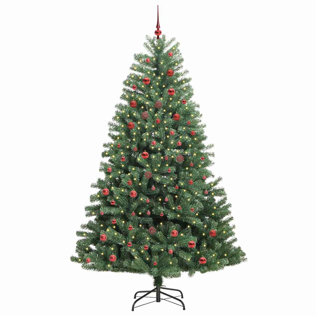 Albero di Natale Artificiale con Rami Pieghevoli Verde 210 cm