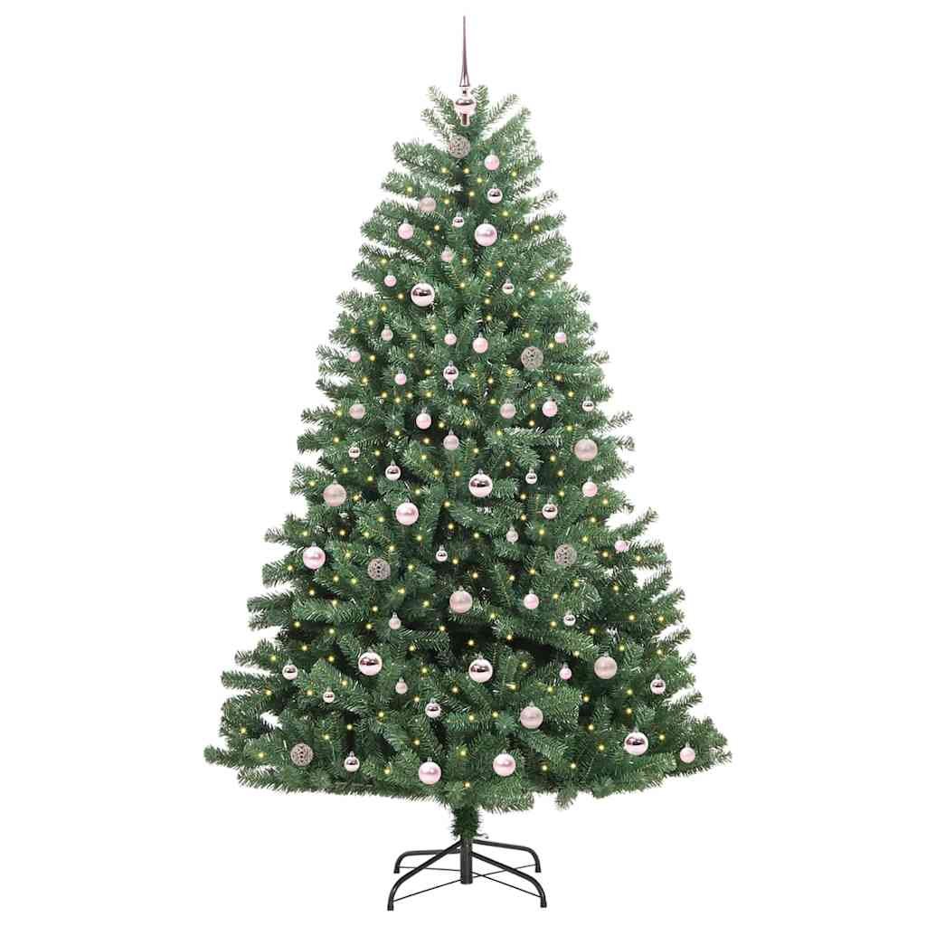 Albero di Natale Artificiale con Rami Pieghevoli Verde 210 cm