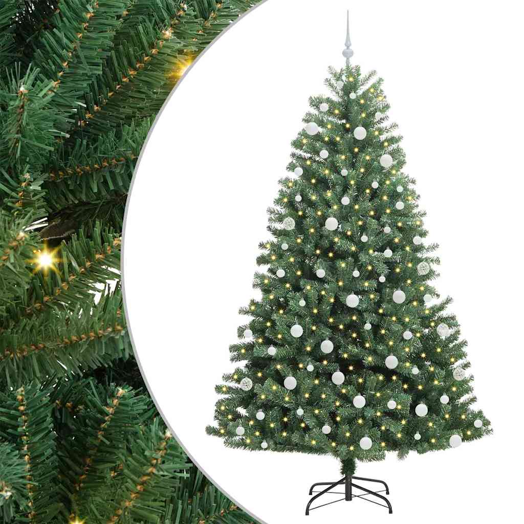 Albero di Natale Artificiale con Rami Pieghevoli Verde 210 cm
